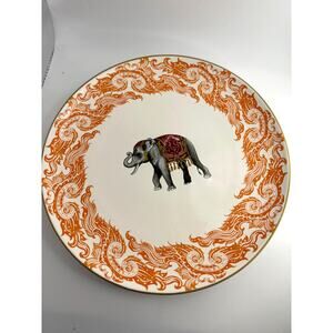 Williams Sonoma Elephant Dinner Plate 11" Raj Collection Thai Palace